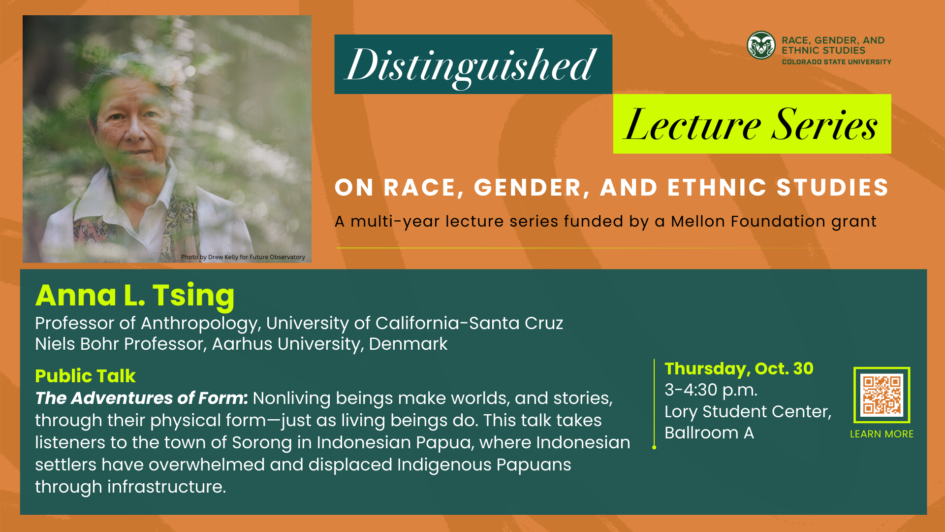 Distinguished Lecture Series on Race, Gender, and Ethnic Studies: A Public Talk by Anna Tsing